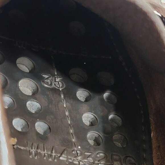 Vintage Prada Leather Drivers Loafers Flats Brown Buckle 35 - Picture 12 of 12